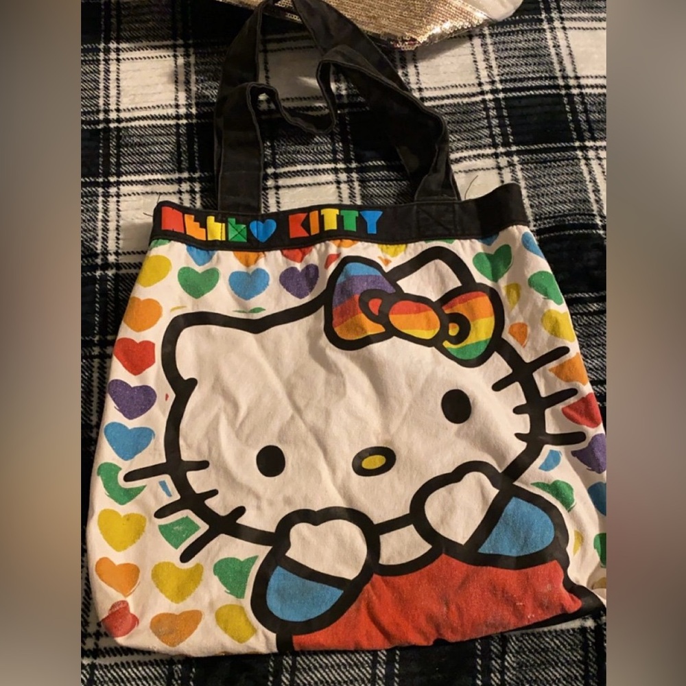 Rainbow hello kitty tote bag (please read description!!!!)